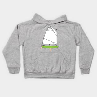 Optimist Sailing Dingy - Green Kids Hoodie